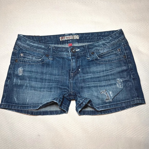 BKE Pants - BKE Madison Low Rise Mini Shorts Y2K Studded Blue Size 29